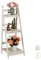 Relaxdays Blumentreppe, für innen & Balkon, Shabby-Chic Design, freistehend & klappbar, HBT 108x41x40 cm, 3 Stufen, weiß