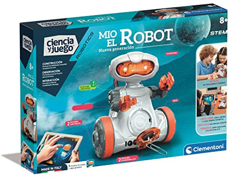 Clementoni-55348 - Mio el Robot, Nueva Generación - Robot para Montar y Jugar a Partir de 8 años
