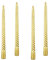 4 Stück hohe, metallische 25cm, metallische, tropffreie, gedrehte Kerze, spiralförmige Spitzkerze, konische Spirale, lange Wachs, geruchlos, Abendessenkerze, Brithday-Kerze (4 Spirale Gold)