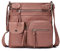 FANDARE Leichte Schultertasche Umhängetaschen Damen Schulranzen Handtaschen Klein Frauen PU Leder Wasserdicht Freizeit Sports Arbeit Outdoor Reise Messenger-Bags Rosa