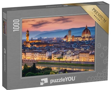 puzzleYOU: Puzzle 1000 Teile „Sonnenuntergang über der Kathedrale von Santa Maria del Fiore, Florenz“ – aus der Puzzle-Kollektion Italien