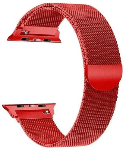 IMKRC - Magnetic Straps for Apple Watch Straps, Compatible with Apple Watch Straps Women, Bands for Apple Watch SE Strap, for Iwatch Strap, for Apple Watch Strap 44mm (Red - Small)