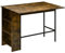 HOMCOM Bartisch Stehtisch mit 3 Regalfächern, Küchentisch Bistrotisch mit Ausklappbarer Tischplatte, im Industrie Design, für Wohnzimmer, Esszimmer, Braun 120 x 76 x 91,4 cm