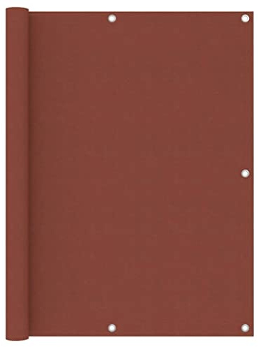 HOMIUSE 120x500 cm Balkon Sichtschutz Garten Sichtschutz Terrasse Balkon Regenschutz Privacy Balkonverkleidung Windschutz Balkon Balcony Privacy Screen Terracotta-Rot