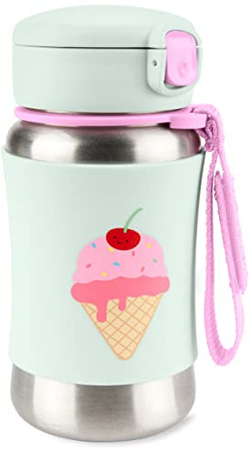 Skip Hop Schnabeltasse für Kleinkinder, mit Strohhalm, Edelstahl-Strohhalmflasche, Eiscreme