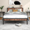 Diahomy Kingsize-Bettgestell aus Metall, Plattformbettrahmen für King-Size-Betten mit Kopfteil aus Holz, Matratzenuntergestell, Stauraum unter dem Bett, kein Boxspringbett nötig, Braun, 208 x 150 cm