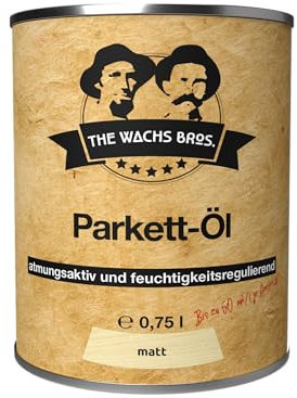 THE WACHS BROS. Parkett Öl – natürliches Pflegeöl für Holzböden farblos - 0,75 L - matt - Parkettöl für strapazierte Innenbereiche