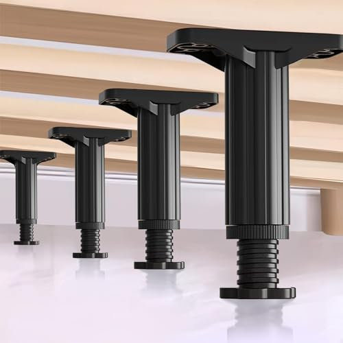 Ikerall Bettbein-Ersatz, 19,1–33 cm, verstellbare Bettstützbeine/Bettgestell-Stützbeine mit Waage/Bettgestellfüßen, passend für Kingsize-Queen-Bettlatten