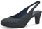 MARCO TOZZI Damen Slingpumps mit Blockabsatz Elegant, Metallisch (Navy metallic), 36 EU