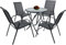 VCM 5-TLG Gartenmöbel Set | Sitzgruppe Essgruppe | 1xTisch, 4X Stühle | Tisch Maße ca. H. 70 x B. 70 x T. 70 cm | Garten Set - Sonlas Anthrazit