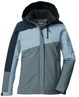 killtec Mädchen Funktionsjacke/Outdoorjacke mit Kapuze und Schneefang KOW 218 GRLS JCKT, rauchblau, 176, 43503-000