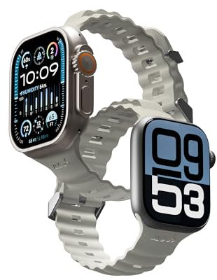 Mous Active Apple Watch Strap Compatible with Apple Watch 38mm 40mm 41mm, Durable Fluoroelastomer Band, Water-Resistant, Adjustable Band for iWatch Series 9-1, Ultra/Ultra 2/SE, Sand, Small