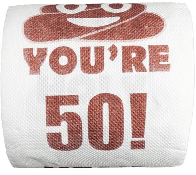 Bojueshaw You're 50 Printed Toilet Paper Prank Gift,Funny Novelty Roll,3-Ply Soft Bathroom Tissue,Humorous Decor for Men & Women