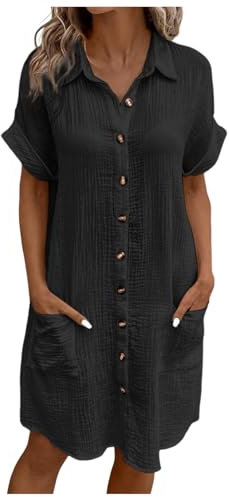 Robe Ete Femme Mi Longue Fluide Bohème Grande Taille Été Habillée Jean Droite Fleurie Orange Noir Vêtement sans Manche Col V Chemise Empire Noire Chic Tunique Plage #