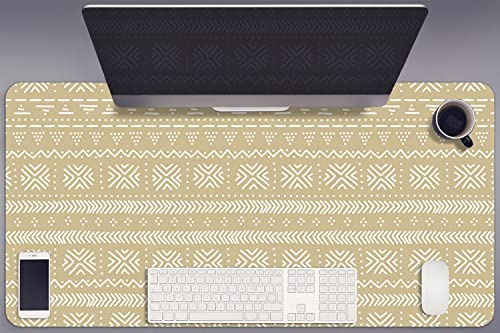 Schreibunterlage 90x45 cm für Büro- oder Heimbereich Leicht zu Reinigen PVC Vinyl Schutz des Schreibtisches Anti-Rutsch mit Runde Kanten Wasserdicht - Gelbe Form