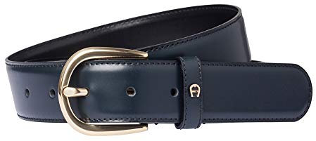 Aigner Gürtel Basic mit S-Schließe gold 126347 blau-90 cm