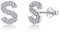 Buchstabe Ohrringe Silber 925, Initiale S Kleine Ohrringe für Mädchen Damen Geburtstag