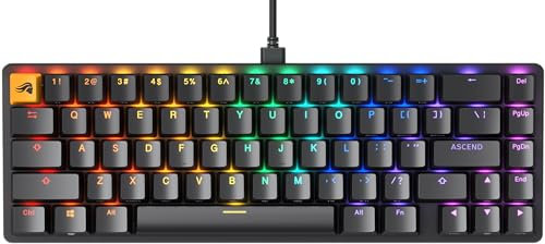 Glorious Gaming GMMK 2 Compact (65%) - tastiera gaming mecc., TKL compatta 65%, alluminio, personalizzab., tasti doppia iniezione, Fox Switches, RGB per ogni tasto, layout QWERTY americano - Nero
