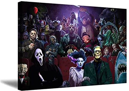 ZHONGYUTONG Horror Movie Poster Film Leinwand Wandbilder Kunstdruck Gemälde für Kino Theater Heimdekoration (Rahmen, 60x90cm)