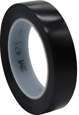 3M 471 Vinyl Fineline Linierband Konturenband Abklebebänder Warnband Malerkrepp Zierlinienband, Spur- und Sicherheitsmarkierung, Farbmarkierung, Bodenmarkierung (24 mm x 33 meter, Black)