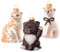 Krebs Glas Lauscha - Christbaumschmuck/Weihnachtszierfigur aus Glas - Glas-Katzen Set - Menge: 3 Stück - Farbe: Schwarz, Weiß und Weiß mit Braunen Streifen - Größe: 7-8 cm