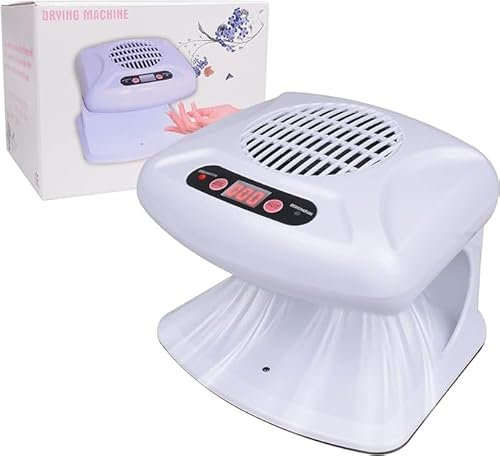 Secador de Uñas, Para Esmalte Regular, Ventilador de Secado de Uñas Blanco, Secador de Aire de Uñas de una Sola Mano, Sensor Automático de Viento Cálido, Ventilador de Uñas,