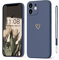 Mitetabo für Handyhülle iPhone 12 Mini Hülle Gold Liebesherz,Mädchen Case Weich Silikon Slim Stoßfest Kratzfeste Süßes Gold Love Schutzhülle für iPhone 12 Mini 5.4 Grau Blau
