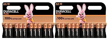 20X Duracell AA Plus (2 Blister Da 10 Batterie) 20 Pile Stilo (LR6/MN1500)