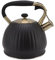 Bouilloire à Thé Sifflante, 7,5x9,1 3,5 L En Acier Inoxydable Noir En Forme De Citrouille Avec Poignée Théière De Cuisinière Pour la Cuisine à Domicile