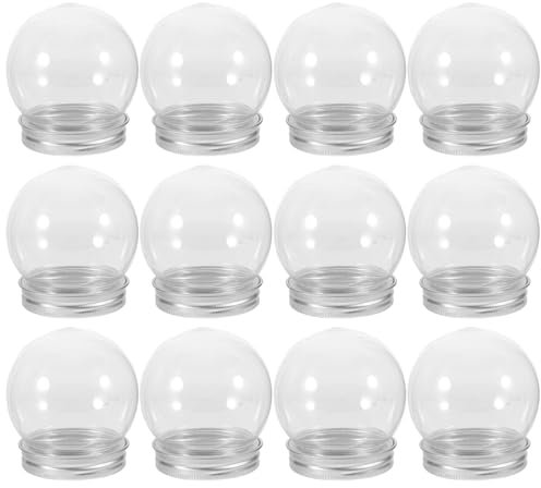 BESTonZON 12 Stück Schneekugel Zum Selbermachen, 150 Ml Transparent Befüllbar Kugel Snacks Leckereien Flasche Kunststoff Glühbirne Süßigkeitenbehälter Für Den Winter