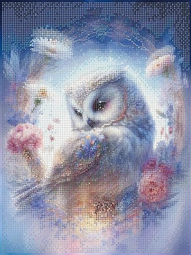 Diamond Painting Eule in Pastell 30 x 40 cm