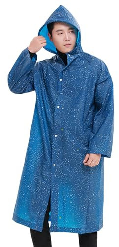 Regenponcho mit Kapuze Wasserdicht Regenjacken Wiederverwendbar Regencape Unisex Punkten Regen Poncho Fahrrad Regenponcho Wasserdicht Transparent Regencapes für Wandern