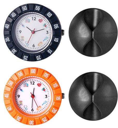 JewelryWe Schwesternuhr Krankenschwesteruhr Stethoskop Taschenuhr: 2er Set Analog Quarz Uhr Clip On Stethoskopuhr Arztuhr Arbeitsuhr mit leicht ablesbaren Zahlen für Krankenschwestern Ärzte Pflege
