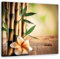 Feeby Impression sur toile - Bambou Fleurs zen - decoration chambre - 30x30 cm - tableau decoration murale - decoration maison - Tableau Moderne - ART - poster mural