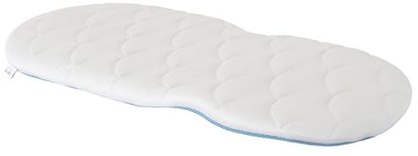 HOBBYGARDEN Matratze Kinderwagen, Stubenwagen, Wiege - Bezug 100% Baumwolle abnehmbar & waschbar – Babymatratze – allergikergeeignet - Matratze für Wiege - 77x34x3 cm - oval, Blau