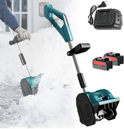 Pelle à Neige Sans Fil, Puissant Moteur Sans Balais, Pelle à Neige Sans Fil Avec Batterie, Manche Extensible, Souffleuse à Neige Pour Terrasse, Allée,2battery