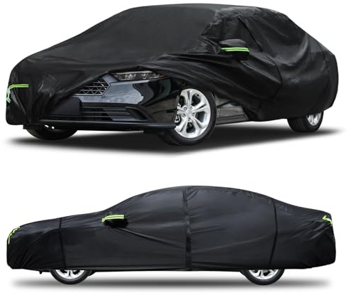 Car Cover Custom Fit for Honda Accord 2001-2025,Toyota Camry 1996-2025,6 Layers Truck Cover Waterproof All Weather for Automobiles,Outdoor Full Exterior Cover,Rain, Sun, Wind Protection,Black