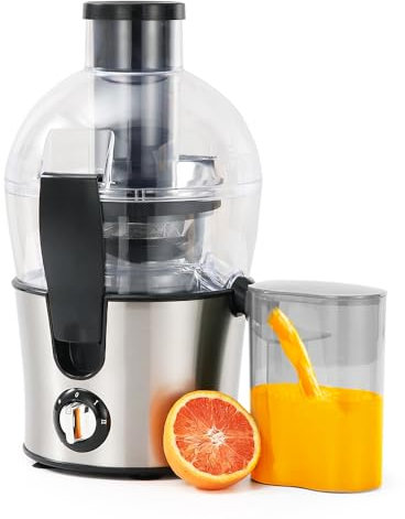 Centrifuga Estrattore di succo, 500 W, Centrifuga Frutta e Legumi a 2 velocità, Beccuccio antigoccia, 70 mm, bocca grande in acciaio inox, senza BPA, brocca per succhi e ricetta di succhi