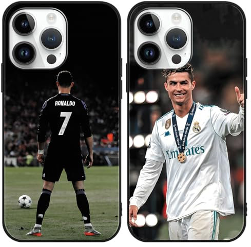 TBNMBGY 2 Stück Handyhülle für iPhone 11 Hülle 6.1, Fußball Legend Player Cool Mode Sport 7 Muster Case Weich Silikon Stoßfest Cover Schutzhülle für Fans, Soccer