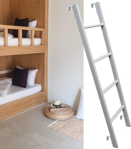 Hochbett Leiter Boden Wohnmobil Hochbettleiter für den Innenbereich, 4/5-stufige für Wohnmobile, Dachbodenleiter, seitliche Aufstiegsleiter für Hochbetten mit verstellbaren Haken, Ersatzleit