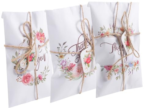 SAFIGLE 1 Satz Geschenkbeutel aus Papier Kleine Tüten mit Aufkleber und Etiketten für Süßigkeiten Cookies und Kleine für Partys