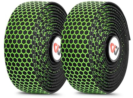 ZIMAOER Rennrad Lenkerband, Lenkerband für Rennräder mit Wabenstruktur, Rutschfest & Stoßdämpfendes Gel, Bequem & Langlebig, Ideal für Rennrad & Gravel (Grün)