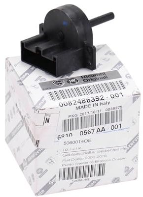 Fiat Original Gebläseschalter Bedienteil Heizung 82486392 - Kippschalter, 4-Wege, Druckknopf, AUF-AUF-AN, Schwarz
