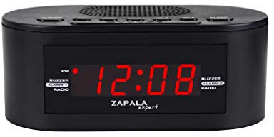 ZAPALA Expert Wake-Up Alarm Clock with FM Radio for Bedside or Kitchen, Dual Alarm, Sleep & Snooze Function, FM Radio with 10 Preset Station, USB Port for Smart Phones and Tablets Charging