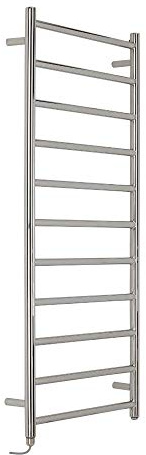 Milano Esk 300W Chrome Straight Bar Stainless Steel Electric Heated Towel Rail - 1200mm x 500mm