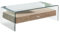 Meubletmoi Table Basse rectangulaire en Verre trempé et Caisson avec tiroir en Bois MDF - Design Contemporain - Ice, 54.99D x 110.01W x 35H cm, Transparent