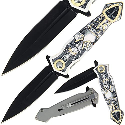 G8DS Einhandmesser 3D Design White Tempelritter