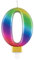 Metallic Rainbow Number 0 Birthday Candle - Vibrant 3D Topper for Cakes & Desserts - Perfect for Kids' & Adults' Parties - 1 Pc