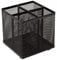 OSCO Black Wiremesh Square Pen Pot | 4 Sections | Pencil Holder | Desk Tidy | Office Organiser | Makeup Storage | Cosmetics Display | H10.5 x W10 x D10 cm |