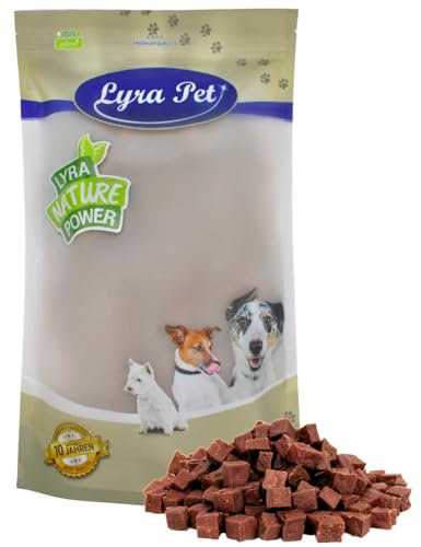 Lyra Pet® 1 kg Lammfleischwürfel | Kausnack vom Lamm | Idealer Belohnungs- und Trainingssnack | Leckerli auch für Welpen und ältere Hunde | Proteinreich & fettarm | Wiederverschließbar